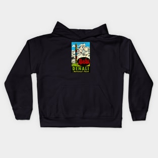 Denali National Park Alaska Vintage Kids Hoodie